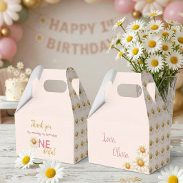 Caja Para Regalos Daisy 1st Birthday  Isn't She ONEderful Pink Favor