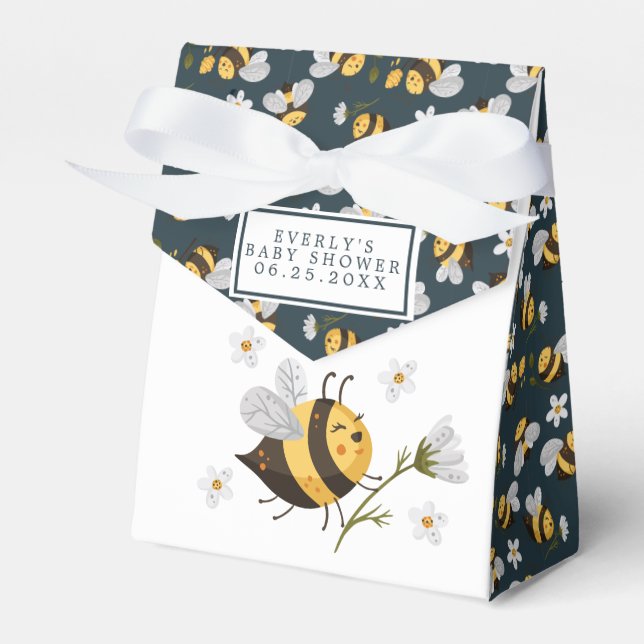 Caja Para Regalos Daisy Flower Bumblebee Bee Baby Shower (Front Side)