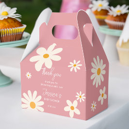 Caja Para Regalos Daisy retro rosado desierto bebé ducha boho