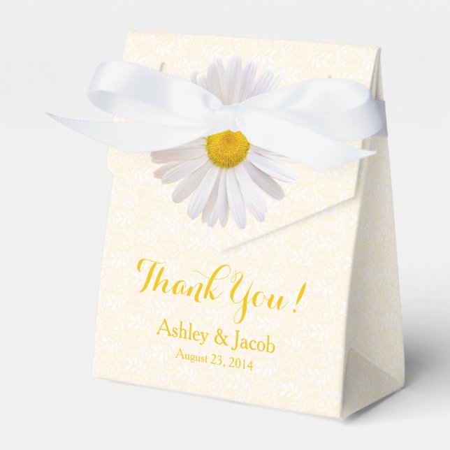 Caja Para Regalos Daisy Yellow White Lace Boda Gracias (Front Side)