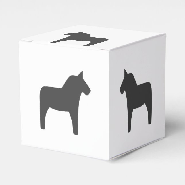 Caja Para Regalos Dala Horse Dark Gray Favorito Box (Costado Anverso)