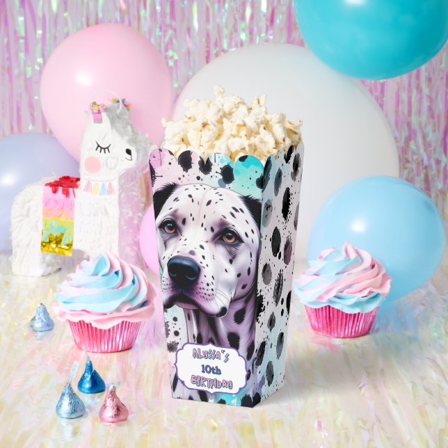 Caja Para Regalos Dalmatian Dog Pink Purple Turquoise Birthday (Fiesta)