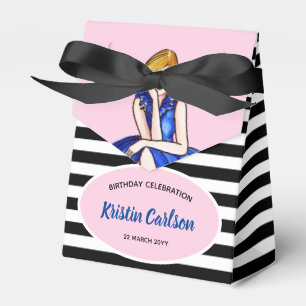 Caja Para Regalos Dama con traje de cóctel azul real