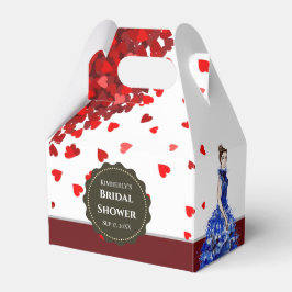 Caja Para Regalos Dama de ducha de novia con corazón de vestido azul