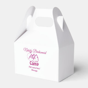 Caja Para Regalos Dama de honor de campamento rosa agregar nombre fe