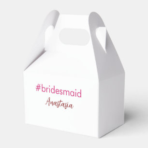 Caja Para Regalos Dama de honor hashtag rosa claro agregar nombre no