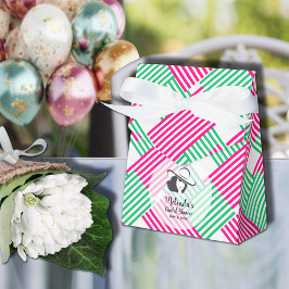 Caja Para Regalos Dama de sombrero grande Derby Rosa caliente rayas