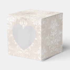Caja Para Regalos Damasco Afligido Grunge Marfil