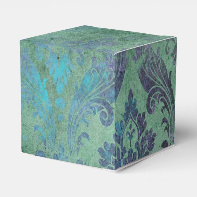 Caja Para Regalos Damasco de iridiscente de vintage (Reverso Costado)