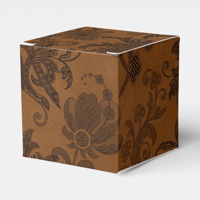 Caja Para Regalos Damasco floral real de Halloween (Costado Anverso)
