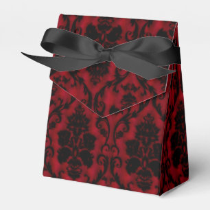 Caja Para Regalos Damasco negro rojo