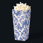 Caja Para Regalos Damasco rosa y azul para el abuelo<br><div class="desc">El diseño de esta caja de palomitas de fiesta tiene un diseño grandilocuente precoz con un patrón de damasco azul marino sobre un fondo rosa rubor.</div>