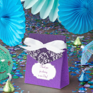 Caja Para Regalos Damask Royal Purple Favorito Box