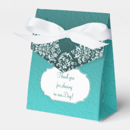 Caja Para Regalos Damask Turquoise Wedding Favor Box