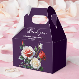 Caja Para Regalos Dark Pretty pink white red roses floral wedding