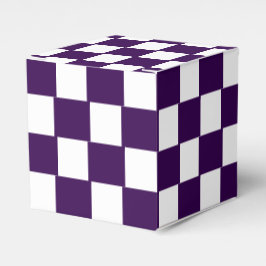 Caja Para Regalos Dark Purple with White Square Pattern Classic