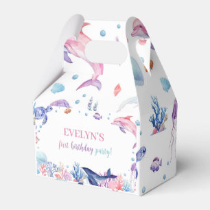 Caja Para Regalos Debajo Del Mar Turtle Dolphin Birthday Favor Box