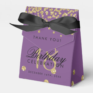 Caja Para Regalos Décimo octava púrpura del confeti del purpurina