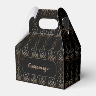 Caja Para Regalos Decoración de Caballete Negro y Dorado