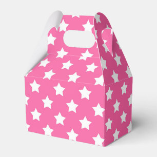 Caja Para Regalos Decorativo del patrón de estrellas blancas rosadas