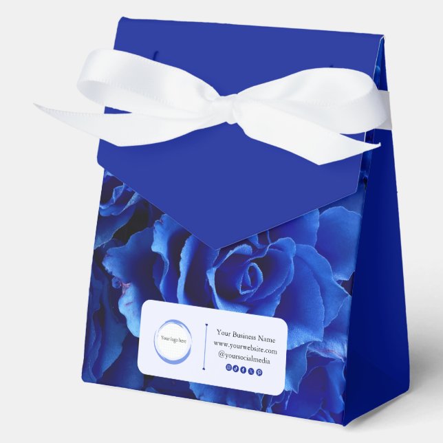 Caja Para Regalos Deep Blue Rosas Diseño floral Pequeña Empresa (Anverso)