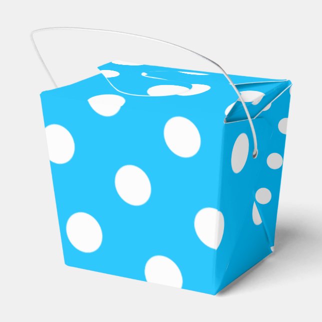 Caja Para Regalos Deep Sky Blue and White Dots (Reverso)
