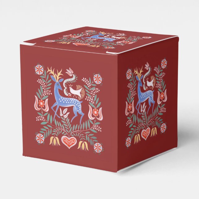 Caja Para Regalos Deer de arte folclórico húngaro (Costado Anverso)