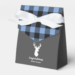 Caja Para Regalos Deer Hunding Lodge Baby Shower Antlers Boy Blue