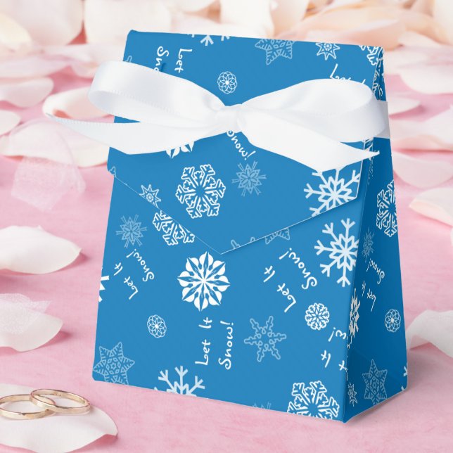 Caja Para Regalos Deja que nieve azul (Boda)