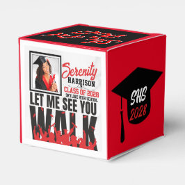 Caja Para Regalos Déjame verte caminar | Foto de graduación en rojo