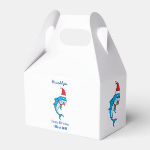 Caja Para Regalos Delfín lindo con personalizado de Santa hat