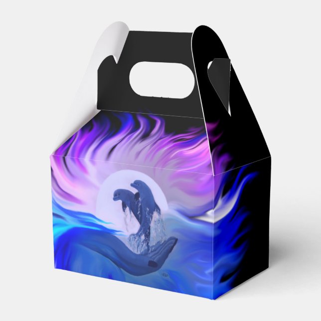 Caja Para Regalos Delfines en la luna (Front Side)