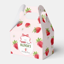 Caja Para Regalos Delicada acuarela rosa Fresa Primer cumpleaños