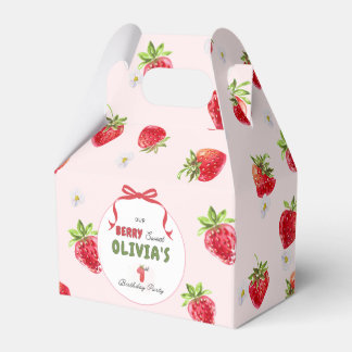 Caja Para Regalos Delicada acuarela rosa Fresa Primer cumpleaños