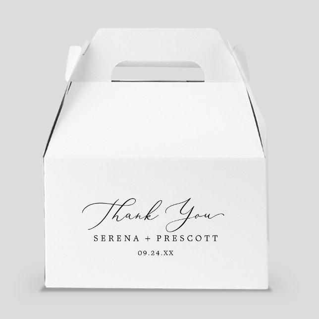 Caja Para Regalos Delicado Agradecimiento de Caligrafía Negra (Subido por el creador)