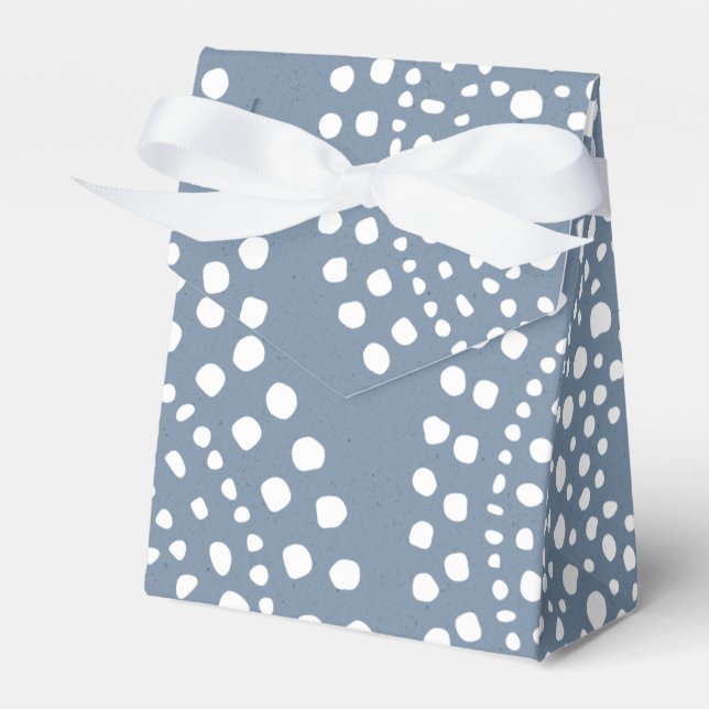 Caja Para Regalos Denim Blue Modern Boho Boda (Front Side)