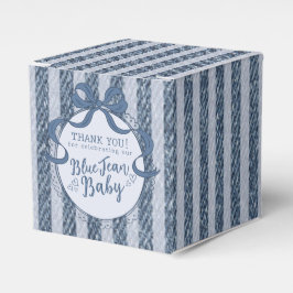 Caja Para Regalos Denim Coquette Bow Blue Jean Baby Shower Favor Box