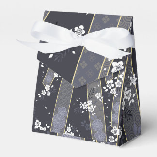 Caja Para Regalos Denim de patrón de kimono floral japonés