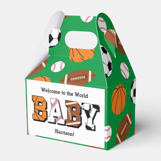 Caja Para Regalos Deportes Baby Shower Género neutral (Front Side)