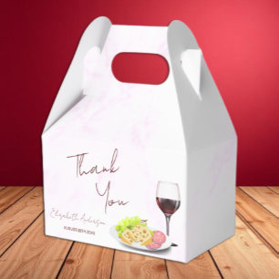 Caja Para Regalos Desayuno Nupcial de Vino y Charcutería