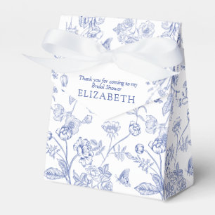 Caja Para Regalos Desayuno Nupcial Victoriano Azul Francés y Blanco