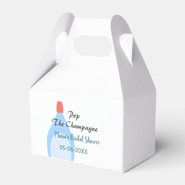Caja Para Regalos Descorcha el champán azul desfile de novia añadir  (Front Side)