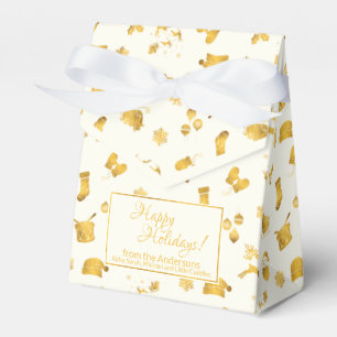 Caja Para Regalos Deseos Simples ・ Elementos Navidades ・ Blanco Láct