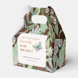 Caja Para Regalos Desert Brown Retro Mariposa Jardín Baby Shower