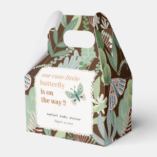 Caja Para Regalos Desert Brown Retro Mariposa Jardín Baby Shower
