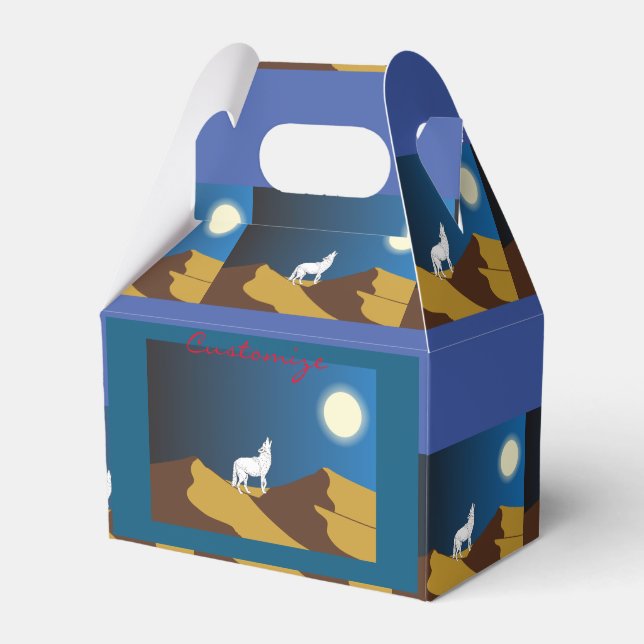 Caja Para Regalos Desierto Coyote Howling Full Moon Thunder_Cove (Front Side)