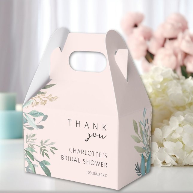 Caja Para Regalos Despedida de soltera con hojas (Personalized Leafy Bridal Shower Favor Boxes)