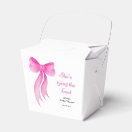 Caja Para Regalos Despedida de soltera con lazo rosa Ella está atand