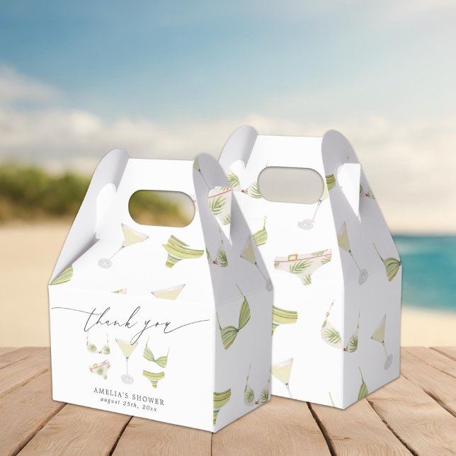Caja Para Regalos Despedida de soltera con tema de bikinis y martini (Subido por el creador)