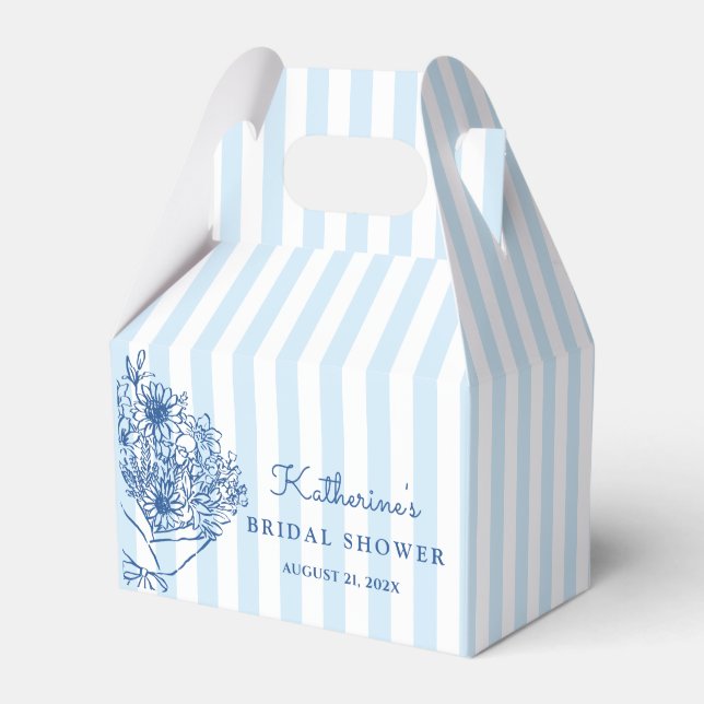 Caja Para Regalos Despedida de soltera de rayas azules (Front Side)